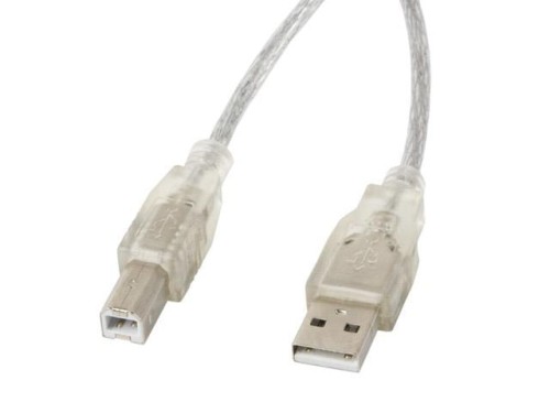 Kabel USB 2.0 Lanberg AM-BM Ferryt 1,8m przezroczysty - 739377