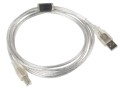 Kabel USB 2.0 Lanberg AM-BM Ferryt 1,8m przezroczysty - 739378