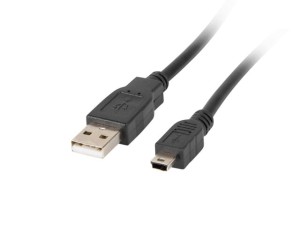 Kabel USB 2.0 Lanberg mini AM-BM5P(CANON) 1,8m czarny
