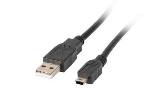 Kabel USB 2.0 Lanberg mini AM-BM5P(CANON) 0,3m czarny - 682055