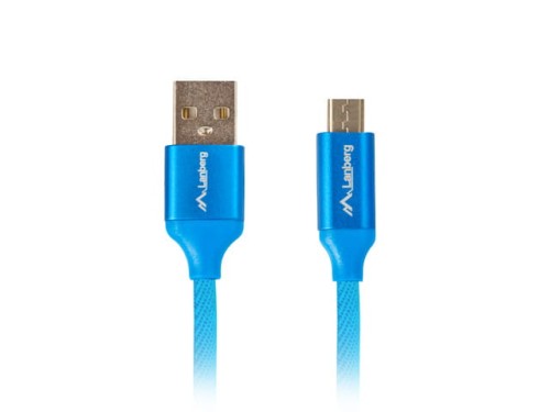 Kabel USB 2.0 Lanberg Premium micro BM-AM 1,0m QC 3.0 niebieski - 1038773