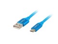 Kabel USB 2.0 Lanberg Premium micro BM-AM 1,0m QC 3.0 niebieski - 1038774