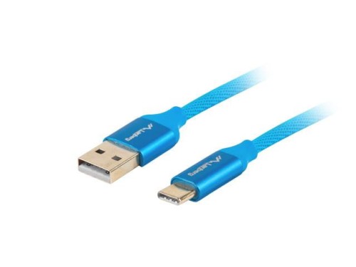 Kabel USB 2.0 Lanberg Premium CM - AM 1,8m niebieski QC 3.0 - 739364