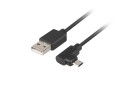 Kabel USB 2.0 Lanberg micro BM-AM 1,8m kątowy lewo/prawo Easy-USB czarny - 682106