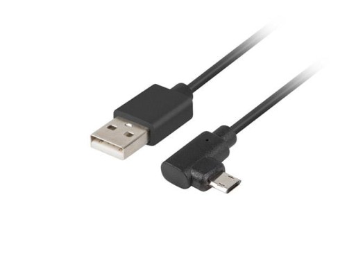Kabel USB 2.0 Lanberg micro BM-AM 1,8m kątowy lewo/prawo Easy-USB czarny - 682106