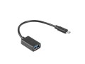 Kabel USB 2.0 Lanberg micro USB(M) - USB-A(F) 0,15m OTG czarny - 1378263