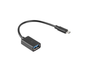Kabel USB 2.0 Lanberg micro USB(M) - USB-A(F) 0,15m OTG czarny
