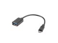 Kabel USB 2.0 Lanberg micro USB(M) - USB-A(F) 0,15m OTG czarny - 973087