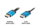 Kabel HDMI Lanberg M/M v2.0 1m 4K slim czarny - 1378356