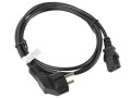 Kabel zasilający Lanberg CEE 7/7 -> IEC 320 C13 1,8m czarny - 1048923