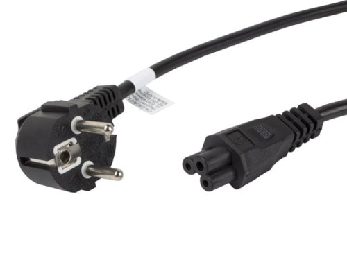 Kabel zasilający Lanberg CEE 7/7 -> IEC 320 C5 notebook (miki) 1,8m VDE czarny - 1048927