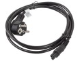 Kabel zasilający Lanberg CEE 7/7 -> IEC 320 C5 notebook (miki) 1,8m VDE czarny - 1048928