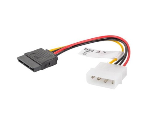 Kabel zasilający Lanberg Molex(M) -> SATA(F) 0,15m - 682174