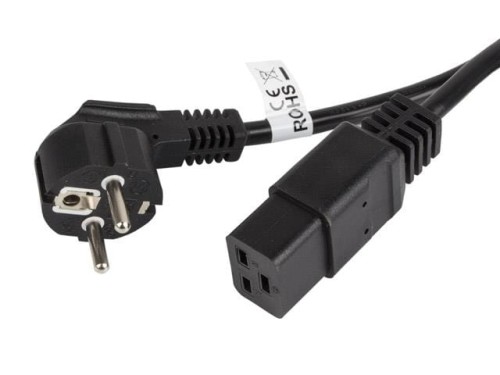 Kabel zasilający Lanberg CEE 7/7 -> IEC 320 C19 (serwerowy) 16A 1,8m VDE czarny - 682176