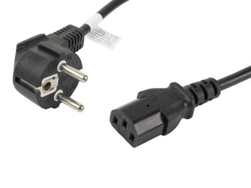 Kabel zasilający Lanberg CEE 7/7 -> IEC 320 C13 1,8m VDE czarny - 874676