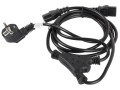 Kabel zasilający Y Lanberg CEE 7/7 -> 2x IEC 320 C13 (2 zasilacze) 1,8m czarny - 1378461
