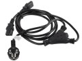Kabel zasilający Y Lanberg CEE 7/7 -> 2x IEC 320 C13 (2 zasilacze) 1,8m czarny - 1378462