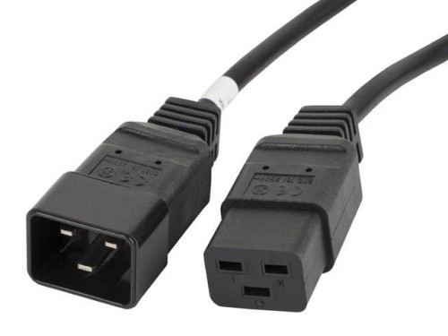 Przedłużacz kabla zasilającego Lanberg IEC 320 C19 -> C20 1,8m VDE czarny - 682184