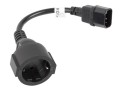 Przedłużacz kabla zasilającego Lanberg IEC 320 C14 -> Schuko (F) 0,2m czarny - 874680