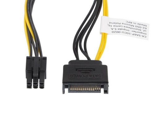 Kabel adapter Lanberg SATA zasilający(M)->PCI Express 6-pin 0,2m - 682191