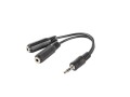 Kabel adapter Lanberg Minijack 3,5mm (M) -> 2x Minijack 3,5mm (F) 0,1m czarny - 1378489