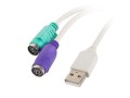 Kabel adapter Lanberg USB 3.0 -> 2x PS/2 biały - 682196