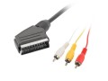 Kabel adapter Lanberg SCART - 3x RCA 1,8m czarny - 682216