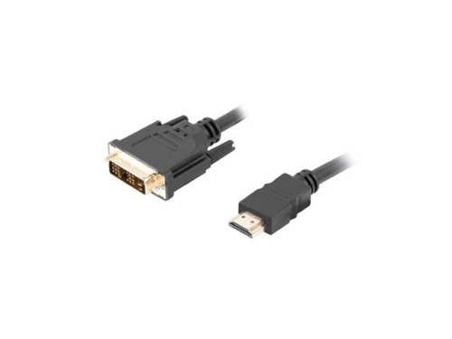 Kabel adapter Lanberg HDMI(M) - DVI-D(M)(18+1) 3m Single Link pozłacane styki czarny - 1186881