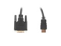 Kabel adapter Lanberg HDMI(M) - DVI-D(M)(24+1) 3m Dual Link pozłacane styki 4K 30 Hz czarny - 1334603