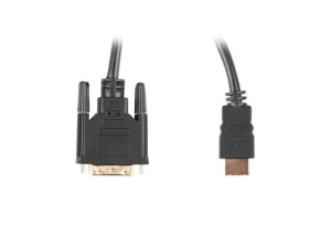 Kabel adapter Lanberg HDMI(M) - DVI-D(M)(24+1) 3m Dual Link pozłacane styki 4K 30 Hz czarny