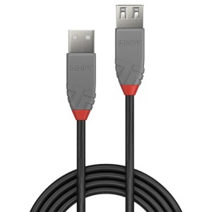 Przedłużacz USB LINDY 2.0 A/M - USB A/M, Anthra Line 3m Czarny