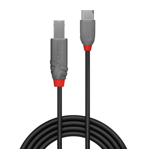 Kabel USB 2.0 LINDY Type C/B M/M Anthra Line 2m czarny - 1378703