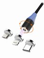 Kabel USB 2.0 Msonic MLU651 3w1 Mircro USB/USB C/ Lightning magnetyczny 1m czarny - 973193