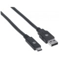 Kabel Manhattan USB-C 3.1 Gen1, USB C/USB A M/M 2m czarny - 1379060