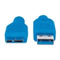 Kabel Manhattan USB 3.0 A / Micro-B M/M 1m niebieski - 1379077