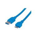 Kabel Manhattan USB 3.0 A / Micro-B M/M 1m niebieski - 1311841