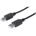 Kabel Manhattan USB 2.0 AM-BM do drukarki, ekaranowany 5m czarny - 1311842