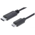 Kabel Manhattan USB-C / MicroUSB M/M 1m czarny - 1321128