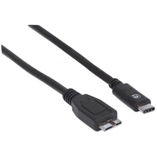 Kabel Manhattan USB-C 3.1 / MicroUSB-B 3.0 M/M 1m czarny - 1379090