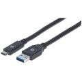 Kabel Manhattan USB 3.2 Gen1 C/A M/M 3m czarny - 1379116