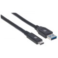 Kabel Manhattan USB 3.2 Gen1 C/A M/M 3m czarny - 1379117