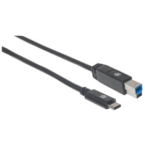 Kabel Manhattan USB-C 3.1 / USB-B 3.0 M/M 2m czarny