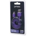 Kabel Manhattan USB-A 2.0 / MicroUSB-B 2.0 M/M 1m fioletowo-czarny - 1379133