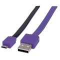 Kabel Manhattan USB-A 2.0 / MicroUSB-B 2.0 M/M 1m fioletowo-czarny - 1311852