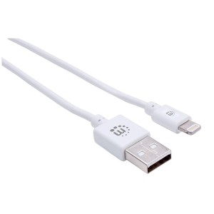 Kabel Manhattan USB-A 2.0 / Apple Lightning 8-Pin MFi 3m biały