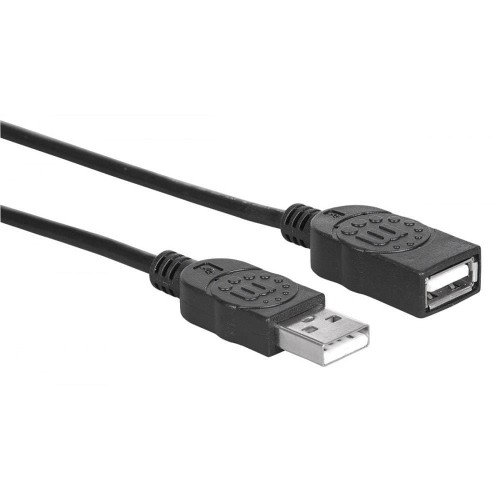 Kabel / przedłużacz Manhattan USB2.0 A-A M/F 1,8m czarny - 1379140