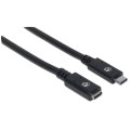 Kabel/przedłużacz Manhattan USB-C 3.2 Gen2 M/F 0,5m czarny - 1379142