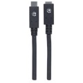 Kabel/przedłużacz Manhattan USB-C 3.2 Gen2 M/F 0,5m czarny - 1379144