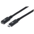 Kabel/przedłużacz Manhattan USB-C 3.2 Gen2 M/F 0,5m czarny - 1311856