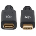 Kabel/przedłużacz Manhattan USB-C 3.2 Gen1 M/F 1m czarny - 1379147